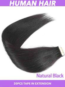 20英寸20片装女士胶带式接发片 - 真人发丝，金色，每片50克/1.76盎司，隐形自然，柔顺直发，发尾浓密，真人发丝易于佩戴和造型（#1B #2 #4 #613）16 18 20英寸 - 彩色 - 查看 18