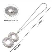 1pc Stainless Steel Shiny Lucky Number Pendant, Adjustable Chain Car Decor, Single Digit Charm Pendant, Unisex Car Accessory - Numbers 0-9 - Silver - View 5