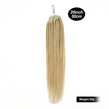 Tóc nối Micro Loop 14-24 inch, tóc thẳng, kiểu nối micro link, tóc thật 100%, highlight vàng, hạt micro vô hình, dày 50 sợi/50g. - S18/613 - Xem 7