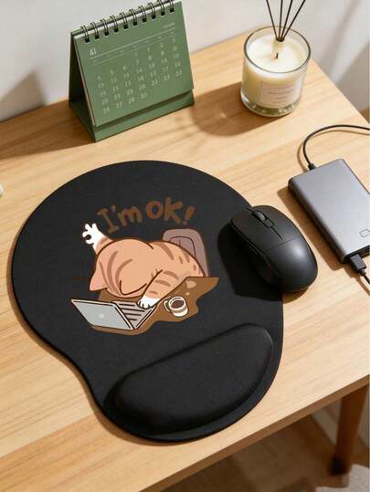 Ergonomic Wrist Support Mouse Pad, Cute Working Cat Pattern Design,Ergonomic Eva Wrist Support Cushion,Non-Slip Memory Foam Mouse Pad,Comfortable Mouse Pad With A Smooth Wrist Support,Comfortable Skin-Friendly Desk Rest,Desktop Protector,Suitable For Gaming, Office,Anti-Slip,Office Computers, Laptops, And Home Use,Graduation Season Souvenir,Perfect Gift For Valentine's Day, Mother's Day,Back To School,Spring