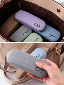 1pc Solid Color Eyeglasses Storage Box, Glasses Case - Multicolor - View 5