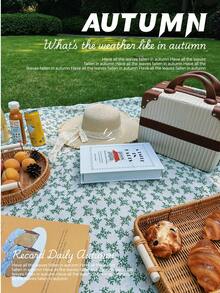 Retro Ins Style Plant Outdoor Camping Picnic Cloth - Green Leaf (without Moisture-proof Mat) - View 12