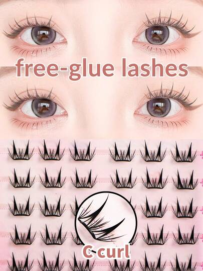 60 Pieces Glue-Free Small Deer Eyelashes, Specially Designed For Beginners, Glue-Free Self-Adhesive Design, Easy DIY Without Skills, Quickly Makeup And Save Time, Even For Clumsy Hands. C-Curl Gentle Curling, 9mm Fixed Length Naturally Enlarges Eyes, Creates Innocent Deer Eyes, Lightweight And Comfortable On Eyes, Suitable For Daily Commute, Dates, And Photos. Soft And Reusable, Great Gift For Girlfriends And Girlfriends, Ideal Holiday Gift, Glue-Free Eyelashes