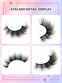 Asiteo 7对装超柔软猫眼形假睫毛，浓密卷翘纤长款，6D蓬松卷翘自然长款仿貂毛假睫毛 - 濃密款 - 查看 4