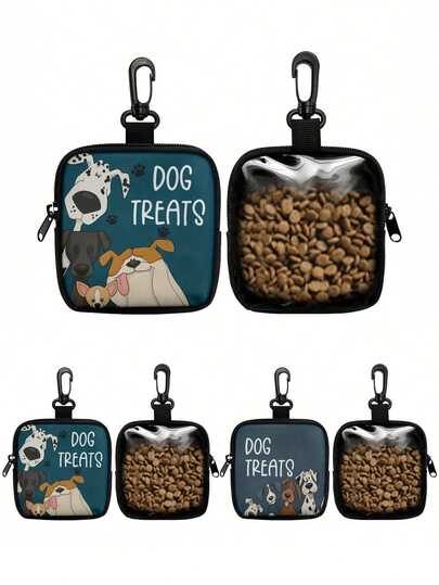 1pc Zippered Dog Treat Pouch - Portable Polyester Pet Snack Bag Suitable For Outdoor Activities And Walking, Available In Black, Red, Purple, Blue, Suitable For Dog Owners And Trainers To Carry Pet Treats, Dog Accessories, Dog Snack Bag, Dog Toys, Dog Walking Bag, Dog Snack Storage