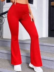 Pantalón Liliann tecc pretina ancha y acampanado - Rojo - Ver 2