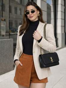 Women's Thermal Base Layer Sweater, Basic Turtleneck Style, Long Sleeves, High Neck, Elegant And Comfortable. - 黑色 - 查看 9