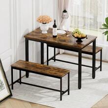 Dining Table & Chair Sets - Rustic Brown - View 3