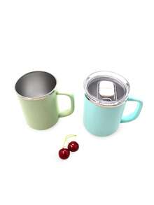 1 chiếc, cốc du lịch bằng thép không gỉ 480ml có tay cầm, lớp vỏ trong bằng nhựa PP 304, nắp bấm. - Nhiều màu - Xem 5