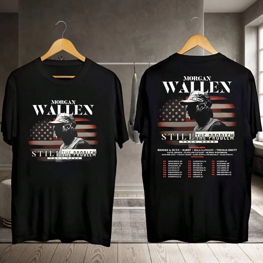 Organsa Allensa  Still The Problem Shirt, Organsa  Allensd Tour 2026 Shirt, Morgans  Wallens  Countrys Music Tee, Morgans Wallens Fans Gift, Wallens Merchs - màu đen - Xem 1