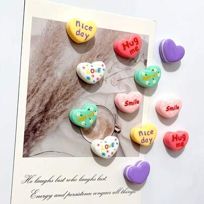 4pcs/8pcs/12pcs Heart-Shaped Magnetic Fridge Stickers, Cute Fridge Magnets, Whiteboard Stickers, Decorative Fridge Stickers, Cute Office & Kitchen Stickers, Kitchen Supplies, Home Decor, Suitable For Fridge, Message Board, Office Decor, Living Room Decor, Car Decor, Adorable Animal Magnets - Oval Decorative Magnets For Kitchen, Office, Whiteboard, Storage Cabinet, Dishwasher, Christmas, Mother's Day, Graduation Gifts, Lovely Design, Colorful Accents