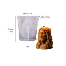 Religious Icon Series Silicone Mold DIY 3D Religious Candle Portrait Relief Handmade Scented Candle - White - View 4