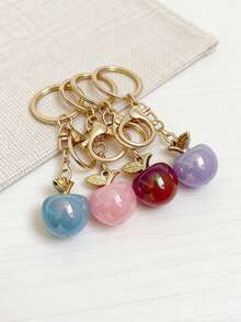 Fashionable Creative Apple Shaped Keychain, Bag Charm, Car Key Chain Pendant, Suitable As Birthday, Holiday, Party Gift For Girlfriend, Wife - Multicolor - View 3