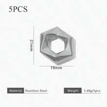 5-Piece 304 Stainless Steel 18K Gold-Plated Multi-Element Large-Hole Bead DIY Charm Jewelry Necklace Bracelet Making Accessories Women's Stainless Steel Jewellery Handmade Components - Bead - View 11