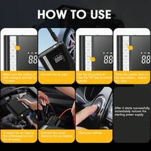 Carsun Portable Car Jump Starter And Air Compressor, 4-In-1 Air Pump With Rear Storage Box, 150PSI 22 Cylinder, Fast Inflation, 10000mAh, Wireless Digital Display Version, With Car Emergency Jump Starter Power, Equipped With LED Light, Suitable For RVs, Off-Road Vehicles, Trucks, Etc. - Wireless - View 12