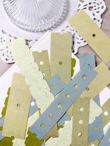 30 piezas/paquete Papel vintage texturizado hueco y ligero para scrapbooking, adecuado para diarios hechos a mano, collages y decoración - de talones de billetes - Ver 5