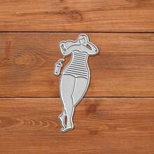 Creative Bikini Woman Dies, DIY Scrapbooking Album And Embossing Stencil, Greeting Card Making Tool, Card Paper Cutting Crafts ,Gift Card Making Template Die Cuts. - Silver - View 7