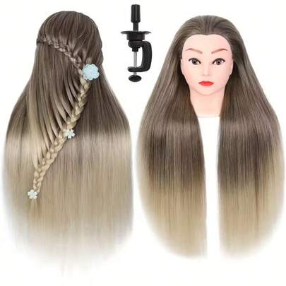 Mannequin Head With Hair Doll Cosmetology Mannequin Head Practice Braiding Cosmetology Doll Head Hair For Daily Party , Halloween, Cosplay,Christmas, Parties, Etc