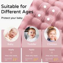 Hooded Towels Newborn 1Pack Muslin Organic Cotton Bath Towel With Hood Babies, Infant, Toddler And Kids,  Soft And Absorbent Newborn Essential - 粉紅色 1 件 - 查看 7