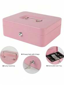 Portable Key Box, Steel Cash Box, Home/Store Storage Cabinet For Keys, Coins, Jewelry - Multicolor - View 13