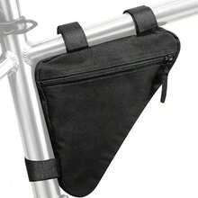Bike Frame Bag, Premium Bike Pouch For Mountain Road Bike, Lightweight Triangle Bicycle Frame Bag (Small Black) - / - View 1