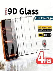 Bộ 4 miếng dán màn hình cường lực chống sốc cho iPhone 17 Pro Max, 17 Air, 17, 16E, 14, 15, 16 Plus, 16 Pro Max, 12, 11 Pro Max và XR. Miếng dán màn hình cường lực phủ toàn màn hình với độ trong suốt cao, chống bám vân tay, độ phân giải cao và độ cứng 9H. Phụ kiện điện thoại thông minh tương thích với ốp lưng. Quà tặng sinh nhật mùa xuân. - Trong sáng - Xem 20