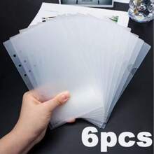 24/12/6入 無拉鍊現金信封組 A6尺寸，專為活頁本口袋設計，PP材質，適合手帳內頁與6環活頁保護頁，理想的收納整理方案，適用於學校與辦公室 - 套裝 - 查看 7