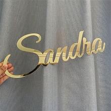 定制亚克力镜面文字，金/银/黑字母个性化墙贴装饰，适用于卧室、客厅、酒吧、俱乐部、书房、更衣室、婚礼、派对背景装饰，独特姓名墙贴艺术，完美的生日和节日礼物，送给家人、朋友、伴侣，情人节、母亲节礼物 - 彩色 - 查看 2