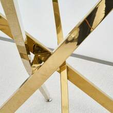 Dining Tables - Gold + Glass+Metal - View 10