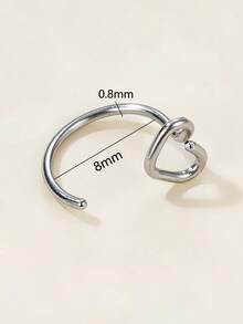 2PCS Summer Jewelry Stainless Steel Nose Stud Ring Heart Shape Earring Lip Ring Piercing For Women Golden Jewelry - Multicolor - View 2