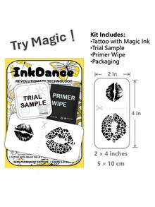 1套“狂野黑唇”科技纹身贴纸，半永久纹身，临时纹身，持久耐用，防水，唇部，逼真纹身效果，植物基 X254 - 黑色 - 查看 3