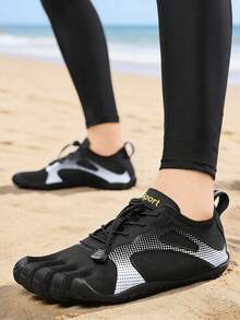 2026 New Pink Five-Finger Beach Shoes, Unisex Couples Barefoot Water Shoes, Portable Toe Separation Shoes For Outdoor Wading, Swimming, Fitness, Yoga, Multi-Function Sports Shoes, Non-Slip Toe Separation Shoes For Indoor Yoga, Pilates, Comprehensive Training, Non-Slip Fitness Sports Shoes - 黑色 - 查看 5