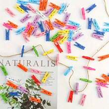 Mini Wooden Clothespins, Colorful Wood Clips, Photo Clips, DIY Craft Clips, Christmas Decoration, Wedding Decor, Party Supplies, Photo Wall Clips, Hanging Pegs, Small Wooden Clips - Random Color - View 5