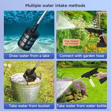 Vielspu Power Blaster Plus Pressure Washer Cordless Portable Electric High Pressure Water Spray Gun And Hose Car Washer Cleaner Tool For Balconies Windows, Exterior Walls, Floors, Fences, Gardens - 美規A型插(110-127V) - 查看 8
