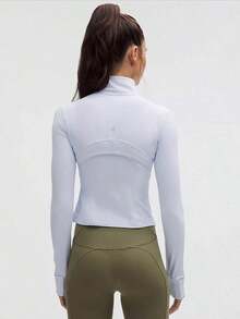 Lululemon Define Cropped Jacket Nulu SRNB-For Yoga Gym Running-Sweat-Wicking-Yoga-All Seasons Sport-Spring/Summer-Autumn/Winter-Back To School - 藍色 - 查看 3