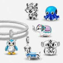 1Pc 925 Sterling Silver Mighty Tiger Beads Fit Bracelet Necklace Bead DIY Jewelry Making Gift For Friend - Set 3 - View 1