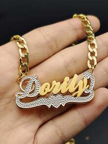 DOREMI Stainless Custom Nameplate Necklace 3D Pendant Necklace Personalized Custom Name Jewelry For /Boy Free Shipping - Style 3 - View 6