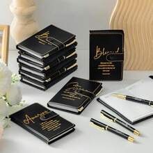 Spakon 10 Sets Christian Gifts Bulk Church Leather Notebook with Pen Pastor Appreciation Gifts Clergy Sunday School Teacher Prayer Journal Religious Bible Study Supplies Bible Verse - como en la foto - Ver 5