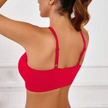 New Women's Tight Fitting Underwire Sports Bra - 紅色 - 查看 2