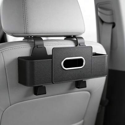Headrest Mounted Car Organizer Compact Storage Box For Daily Commuting Road Trips Travel Ready