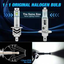 TOAUTO 2 bóng đèn LED Canbus H1 60W 20000LM, đèn pha LED mini thiết kế không dây cho ô tô kèm quạt - A - Xem 4