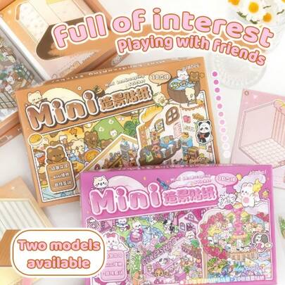 Bộ sticker hình động vật dễ thương 42/84 món, bao gồm 20/40 tờ sticker, 20/40 thẻ hình, 1/2 nhíp, sticker nhà thu nhỏ 3D, chủ đề Giáng sinh, Halloween, Lễ Tạ ơn, quà tặng tiệc tùng, làm sổ lưu niệm, tự làm album ảnh.