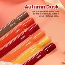 Beetles 15ml 6 Colors HEMA-Free Gel Nail Polish Set Autumn Dusk, Burgundy Brown Dark Red Yellow Light Orange, Soak Off UV LED Gel Polish, DIY Home Salon Gift For Women - 6 Colors Hema-free Autumn Dusk - 查看 3