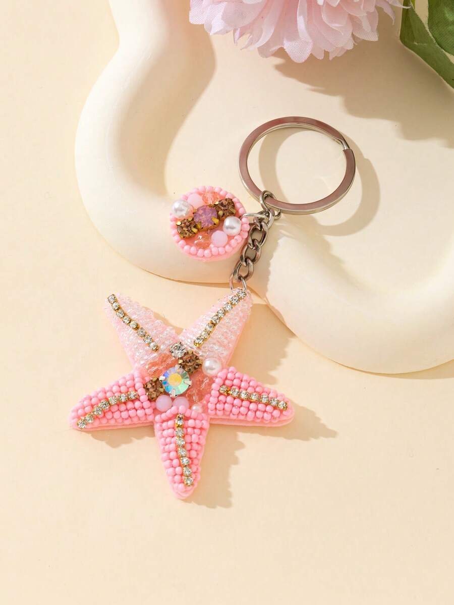 1 pieza Decoración con forma de langosta hecha a mano con cuentas, accesorio decorativo para bolsos de mujer, cosas lindas y tropicales, artículos esenciales para el coche, decoración del coche, artículos de vacaciones kawaii, accesorios para bolsos, accesorios para bolsos, regalos para maestros - Rosa - Ver 1