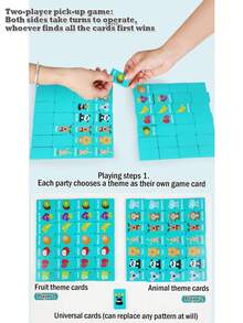 Barns pedagogiska fyra-i-ett-kopplings- och matchningsspel, domino, minnesschack, barns pedagogiska brädspel schacktänkande logikträningsleksaker - Multifärgad - Visa 6