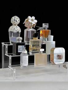 3-Tier Acrylic Pyramid Display Rack, Home Storage Display Shelf For Jewelry, Cosmetics, Cakes, Perfumes And More - Trong sáng - Xem 8