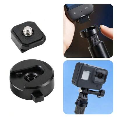 Mini Aluminum Quick Release Plate With 1/4 Screw Mount, Camera Adapter Base For Insta360, Pocket 3 & Osmo 360, Universal Tripod Gimbal Mount For Action Camera Accessories