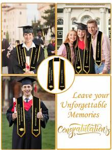 Customized Graduation Sash Personalize Ribbon Image And Text Graduation Honor With Photo And Name Honor Sash Decoration Graduation Gift - Multicolor - View 4