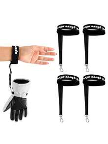 2 只装冬季男女通用滑雪手套，带弹性腕带和防丢挂带，手套配件 - 多色 - 查看 2