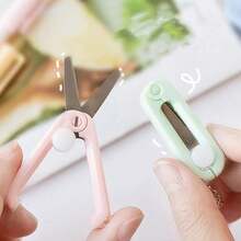 3pcs/1pc Mini Folding Scissors, Handheld Craft Scissors, Small Household Scissors For Paper Cutting, Sewing, Fishing, Travel, Keychain Pendant - A - View 3